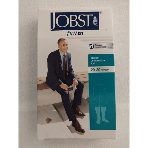 Jobst Compression Socks 15-20 mmHg Mens Medium Knee High Black Medical Legwear - Picture 2 of 6